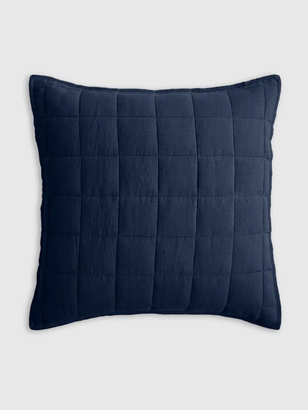 Quince European Linen Box Quilted Euro Sham, Navy